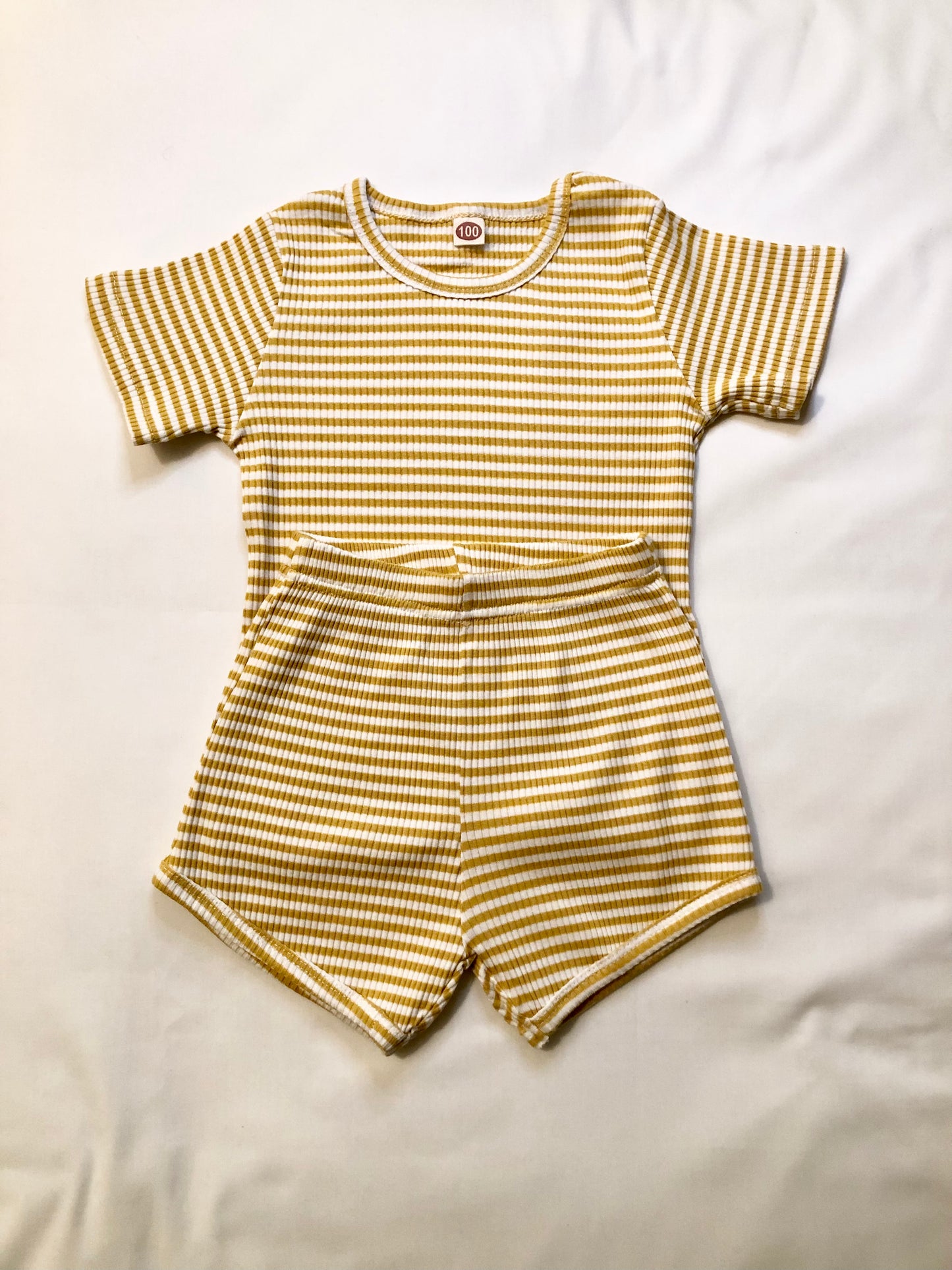 Yellow and White Stripe Set